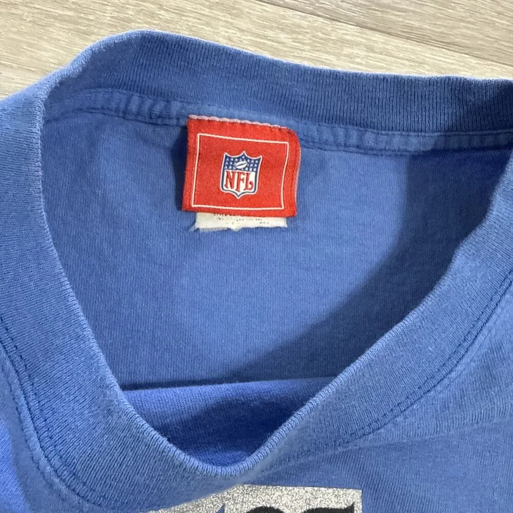 Detroit Lions Shirt NFL Hear The Roar Men's Blue Short Sleeve Tee Large
